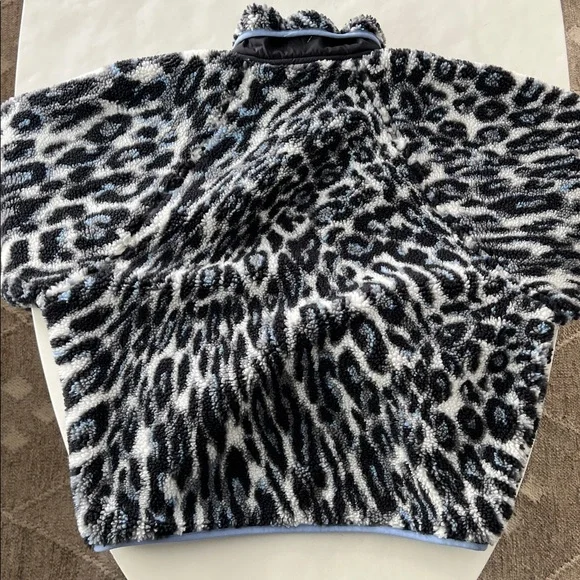FP Movement by Free People Black, White & Blue Leopard Print Fleece Jacket - Picture 5 of 9
